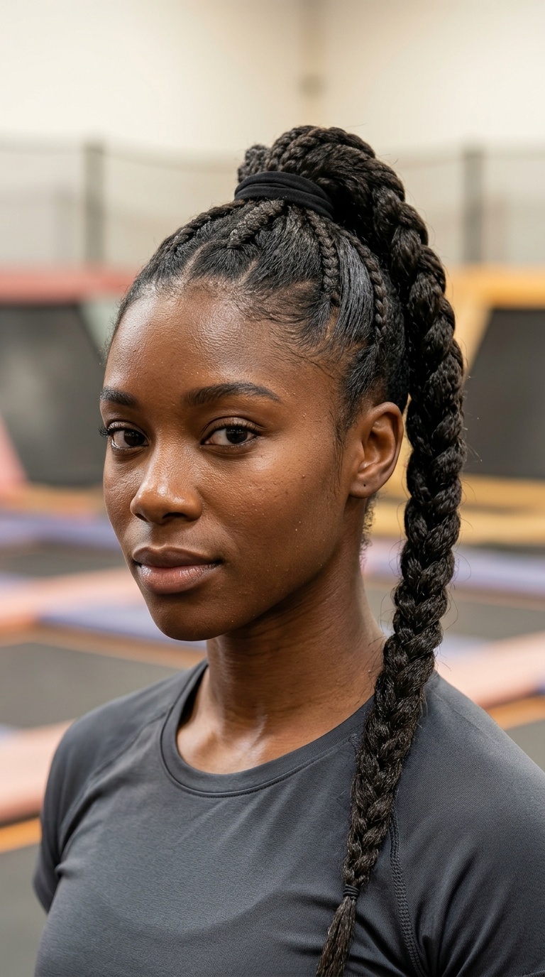 High Braided Ponytail