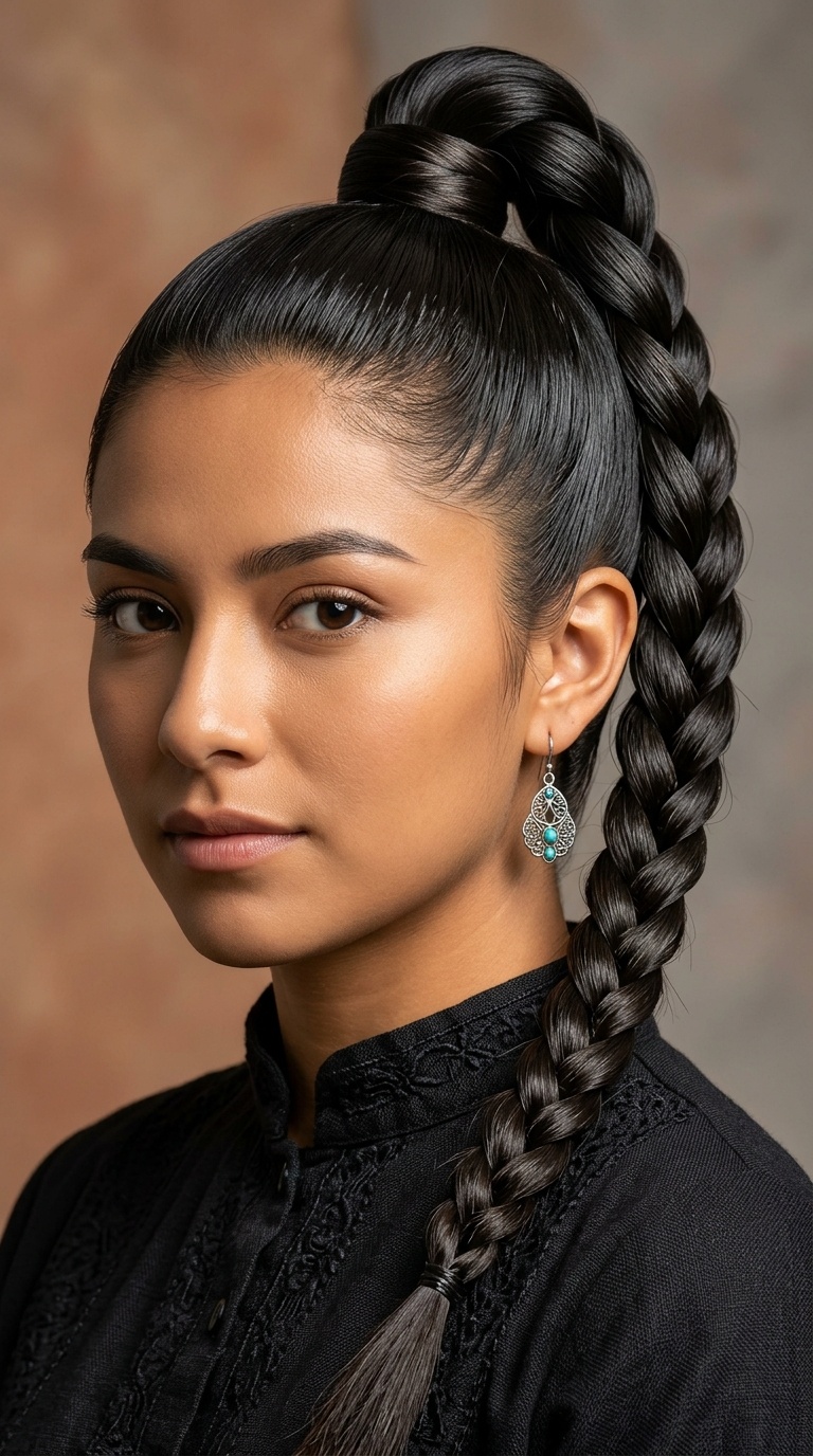 High Braided Ponytail for Modern Impact