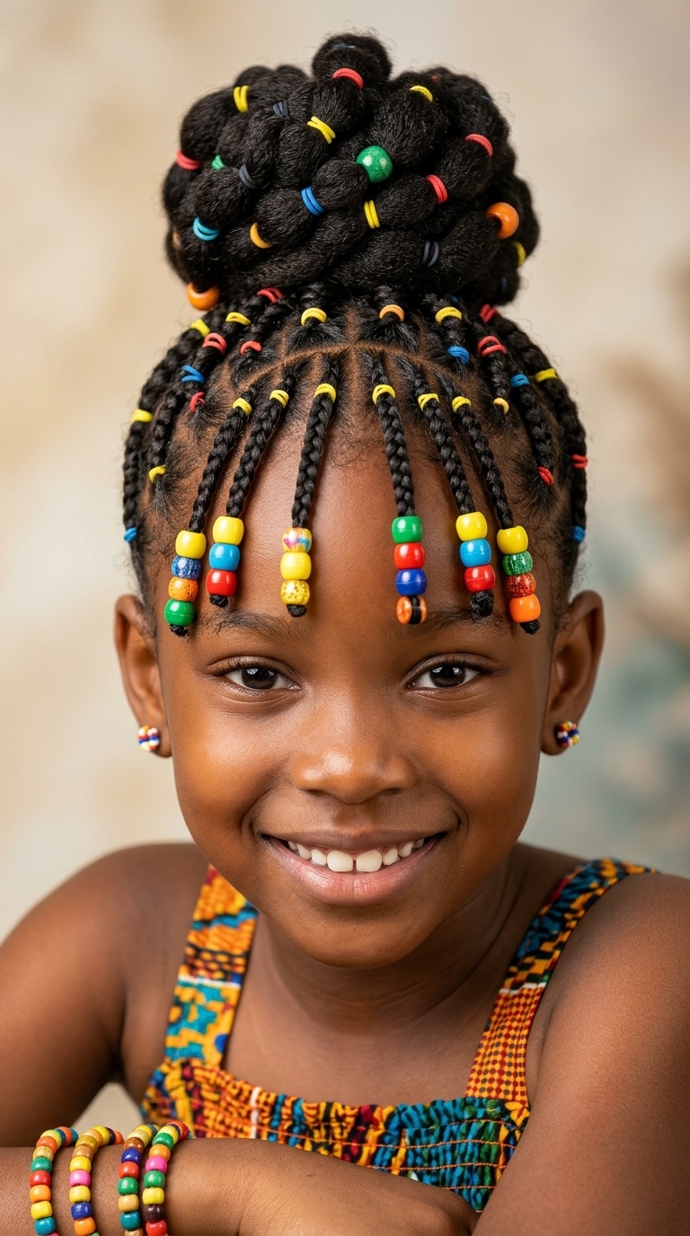 High Bun with Beaded Bangles