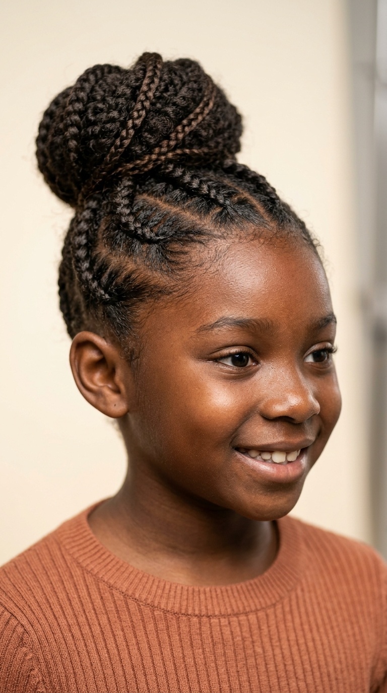 High Bun with Braided Accents