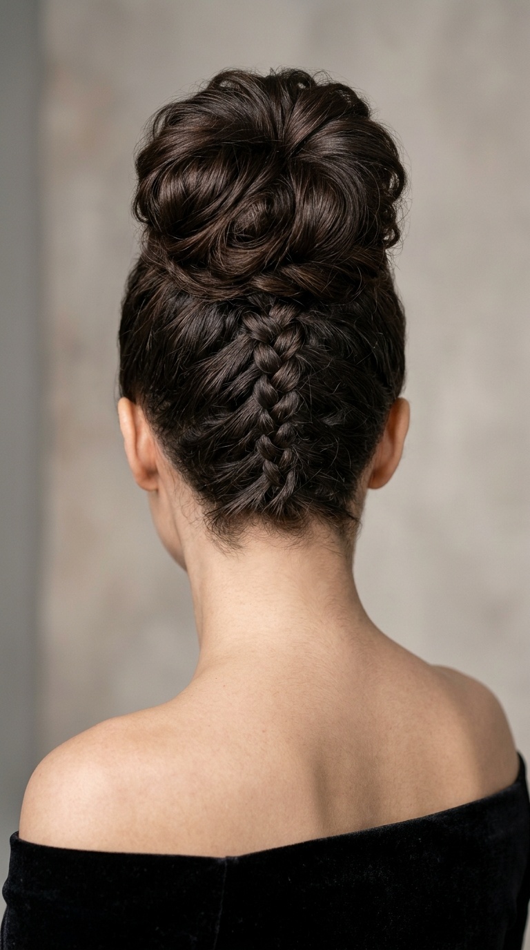 High Bun with Braided Underside