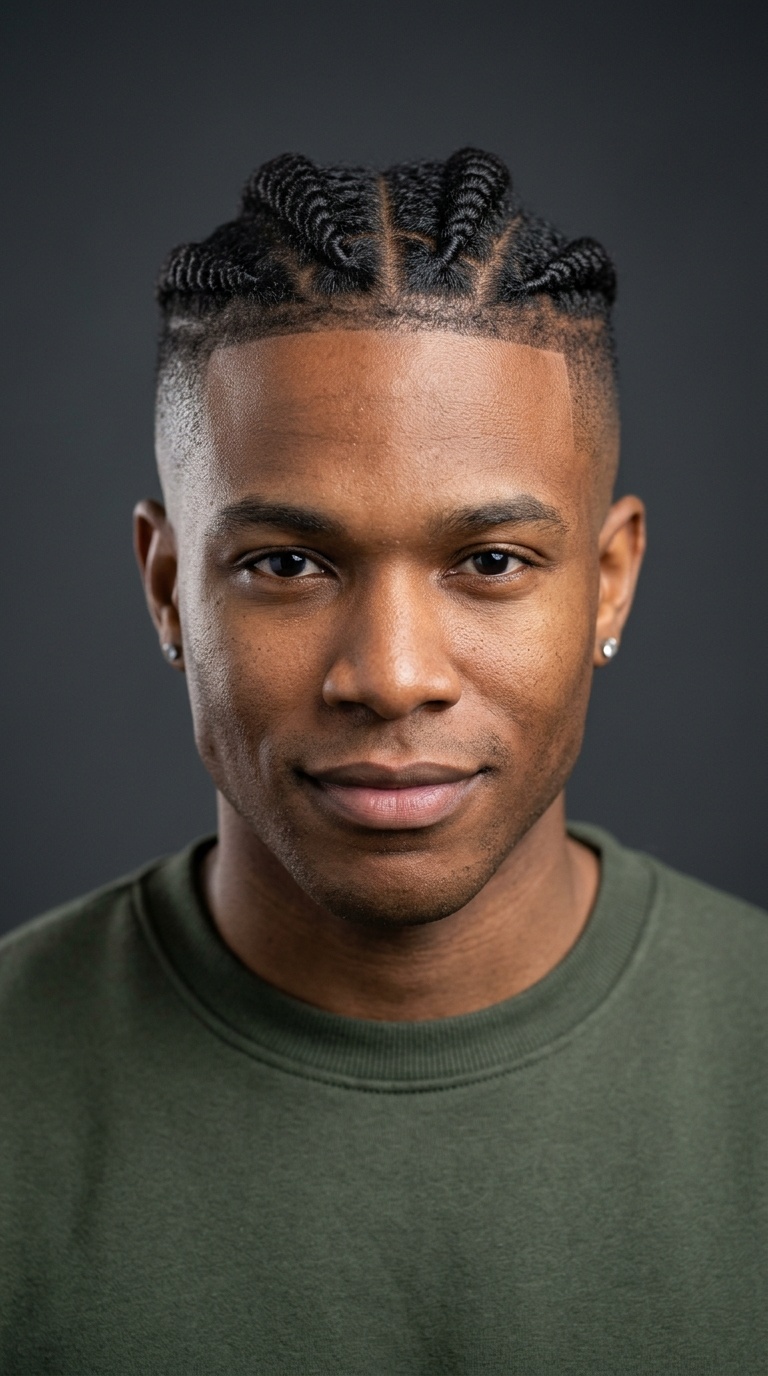 High Fade with Flat Twists