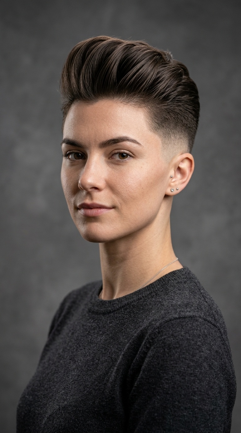 High Fade with Pompadour