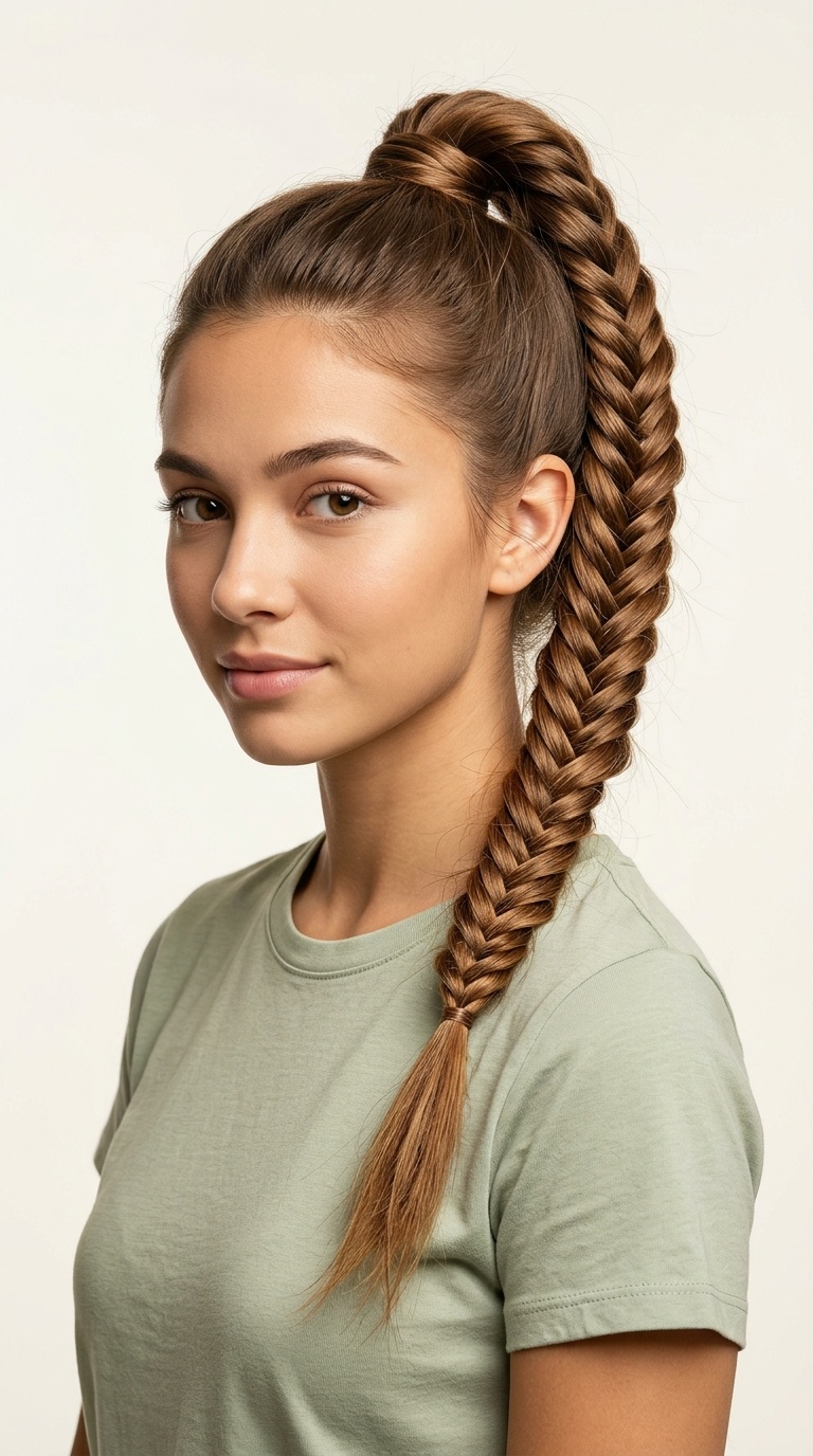 High Fishtail Braid