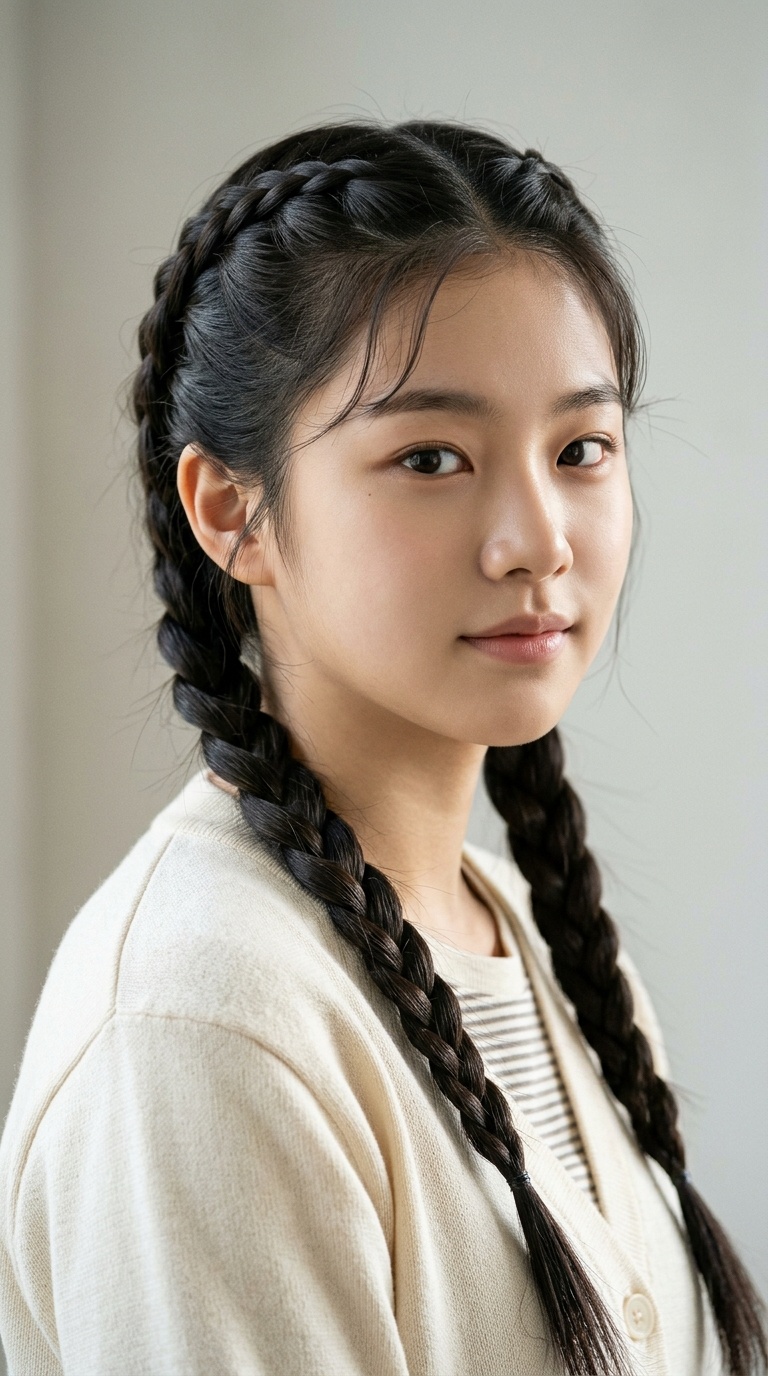 High Pigtail Dutch Braids