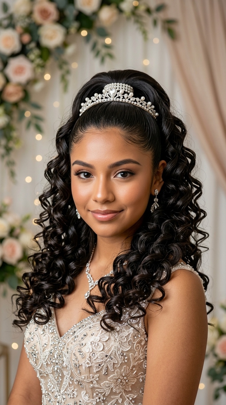 High Polished Ponytail with Ringlets