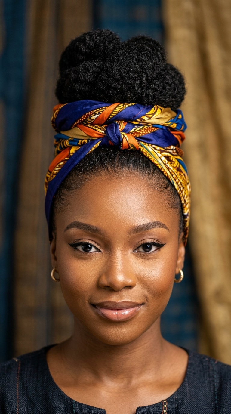 High Polished Top Knot with Silk Wraps