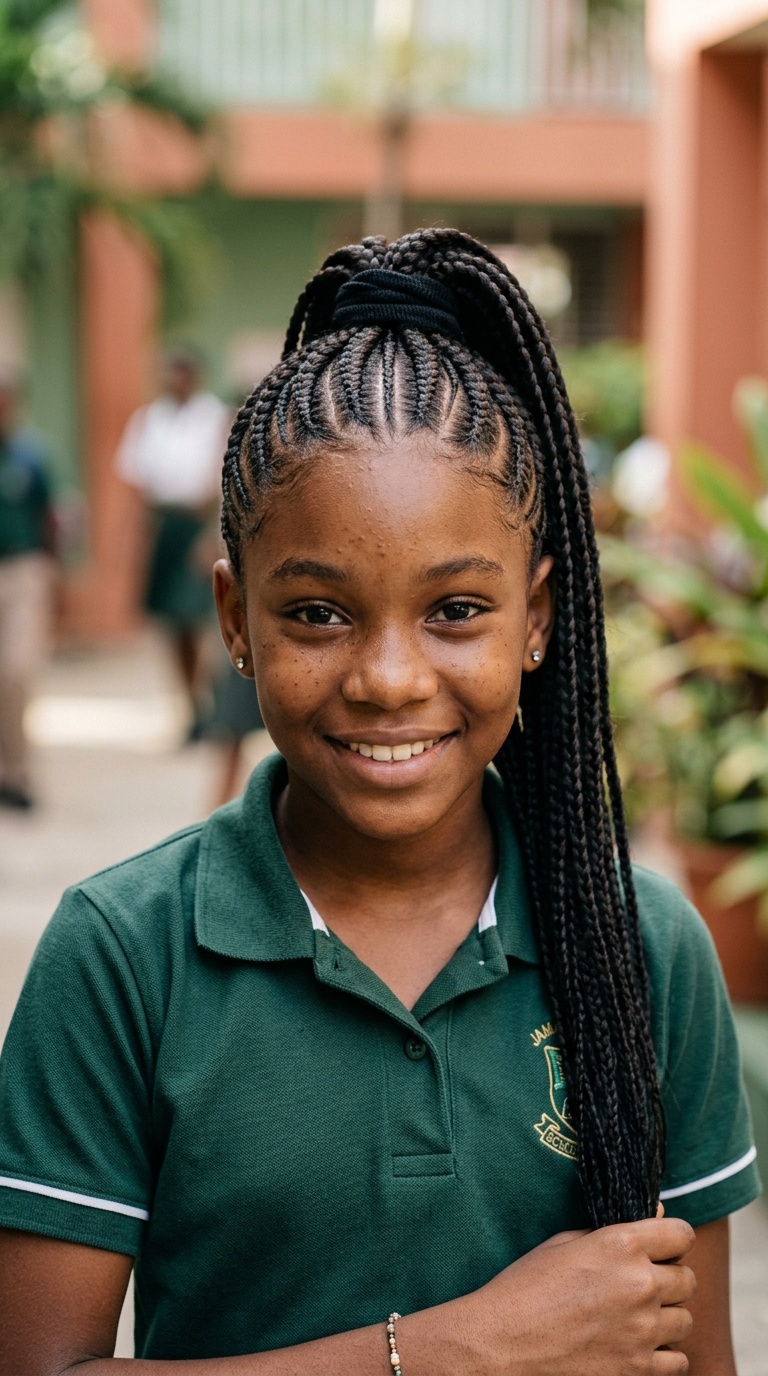 High Ponytail Cornrows