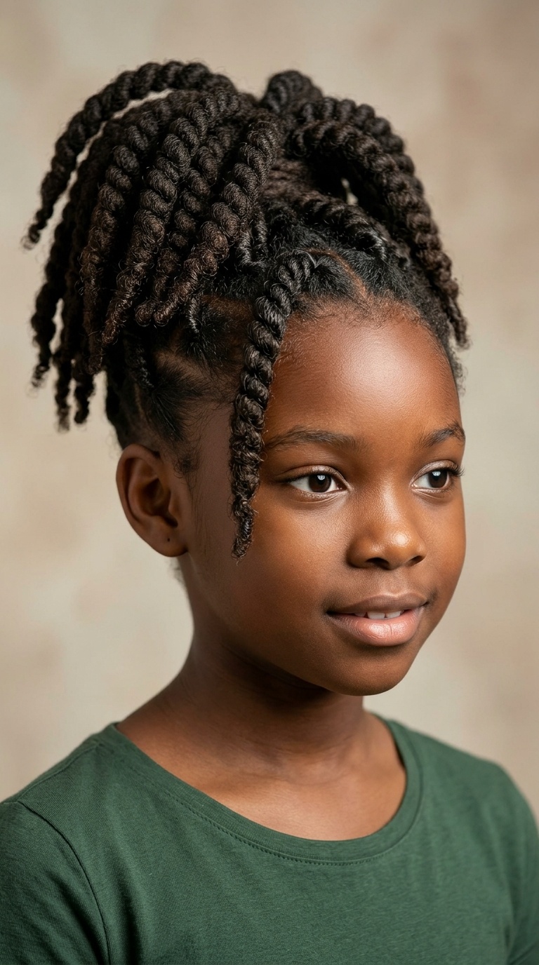 High Ponytail with Barrel Twists