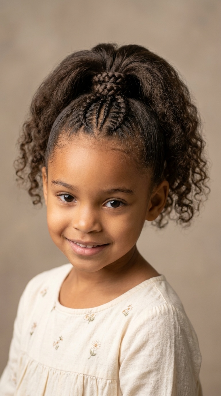 High Ponytail with Braided Base