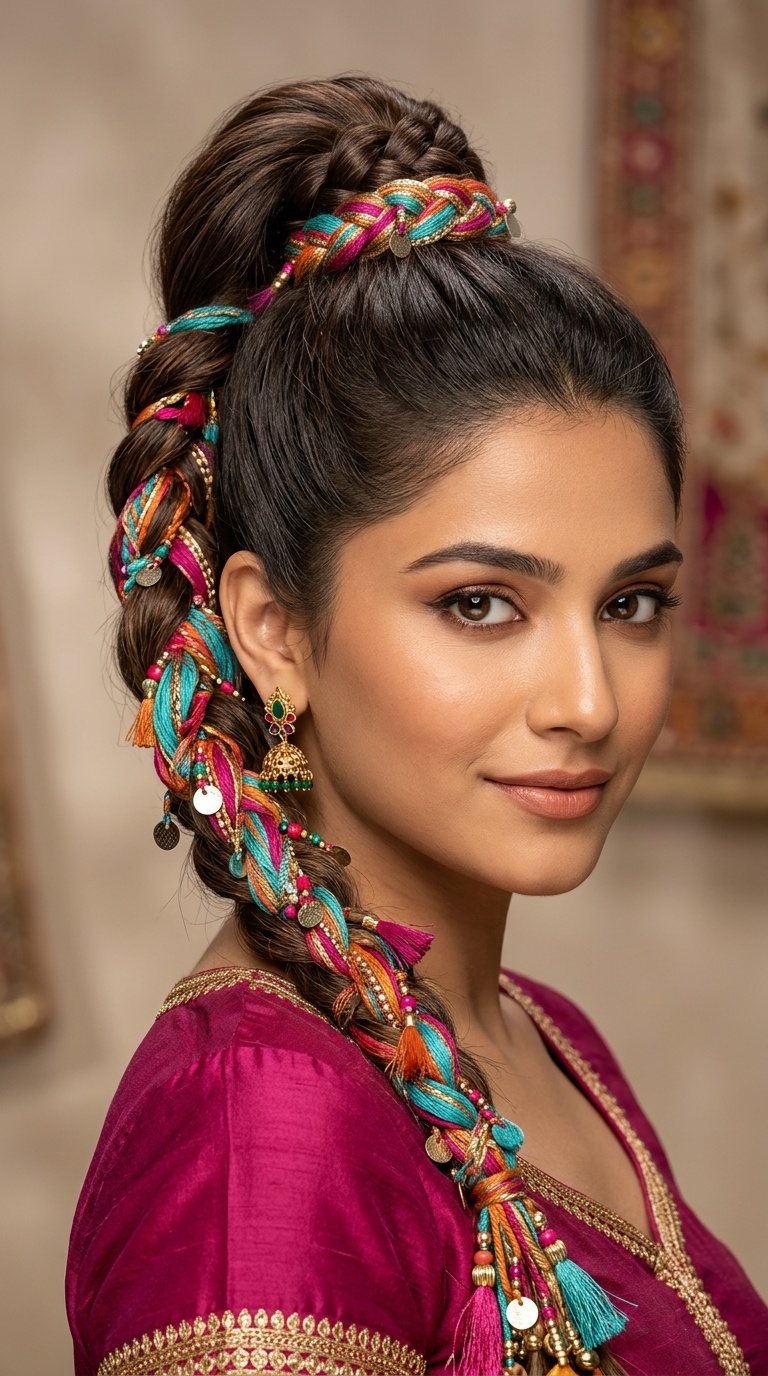 High Ponytail with Braided Paranda
