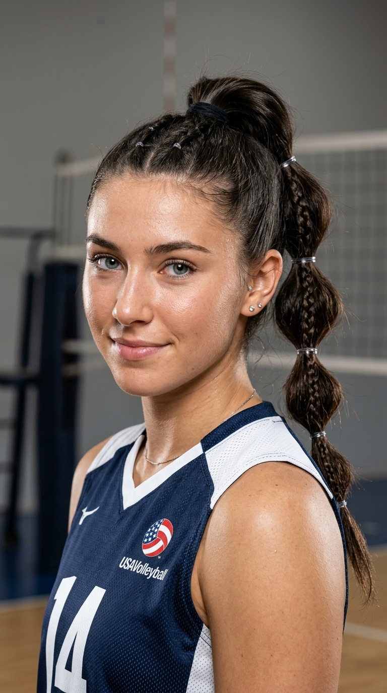 High Ponytail with Bubble Braids