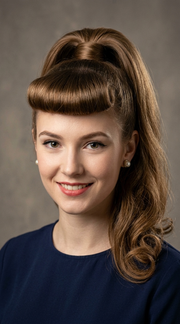 High Ponytail with Bumper Bangs