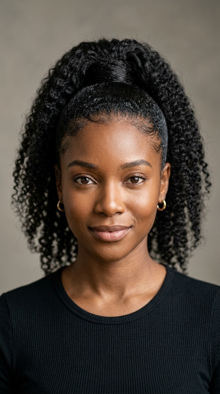 High Ponytail with Perimeter Leave-Out