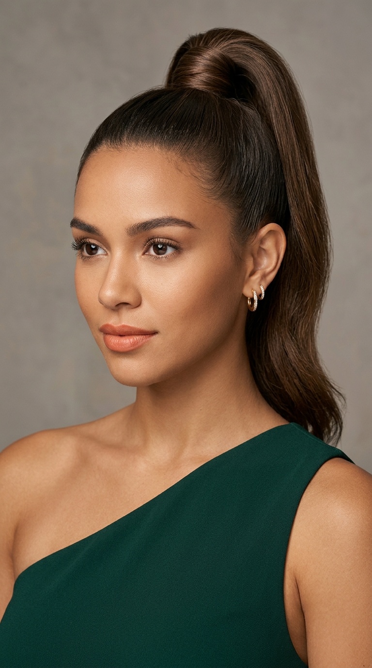 High Ponytail with Wrapped Base