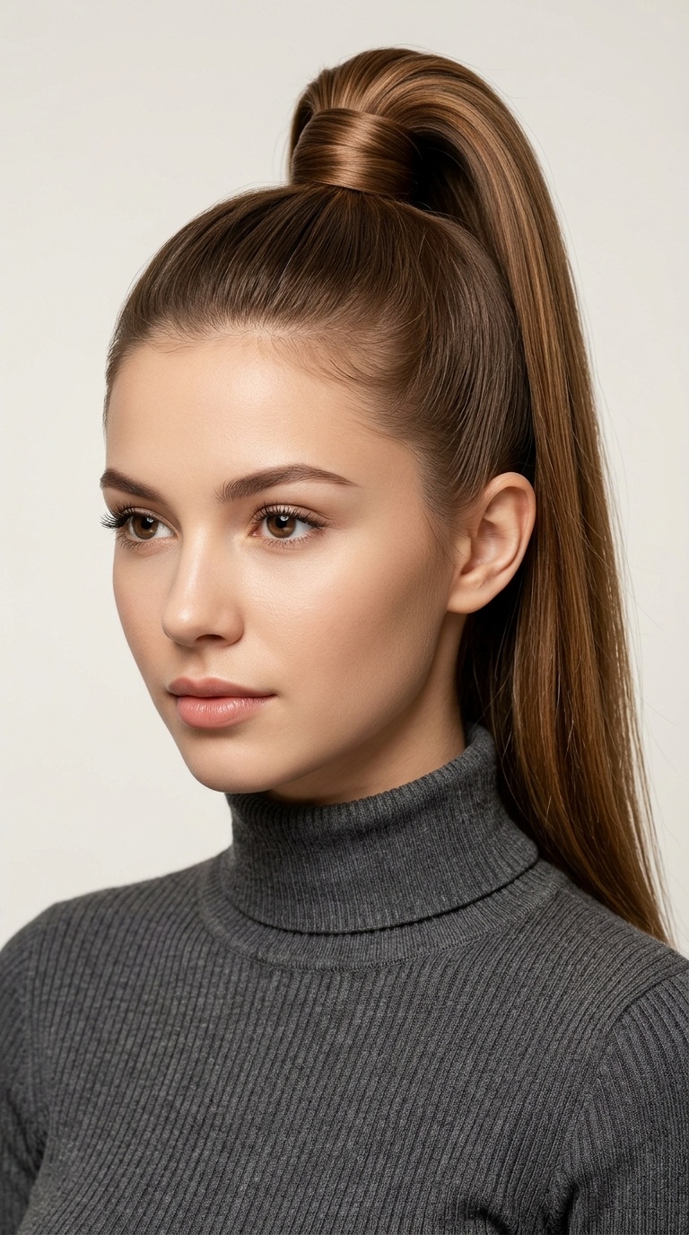 High Ponytail with Wrapped Base