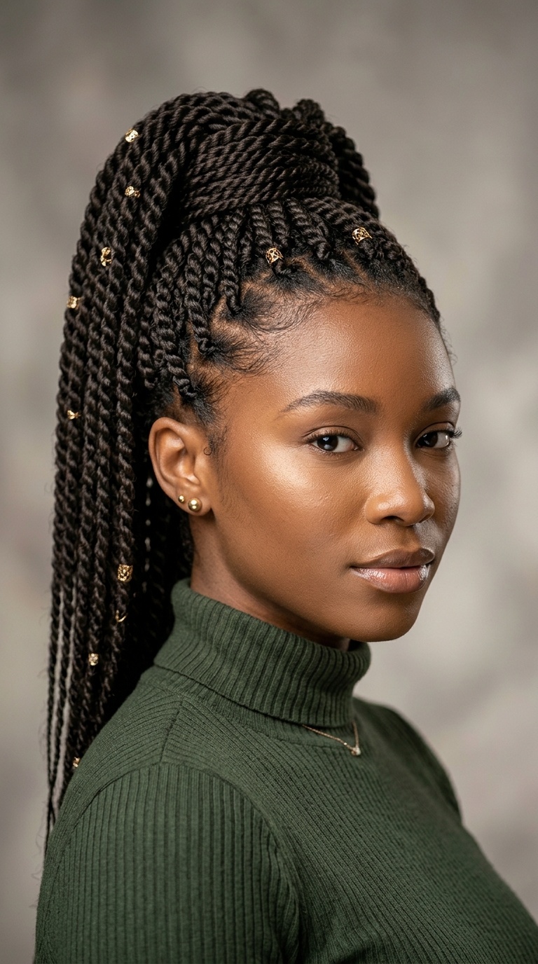 High Ponytail with Wrapped Base