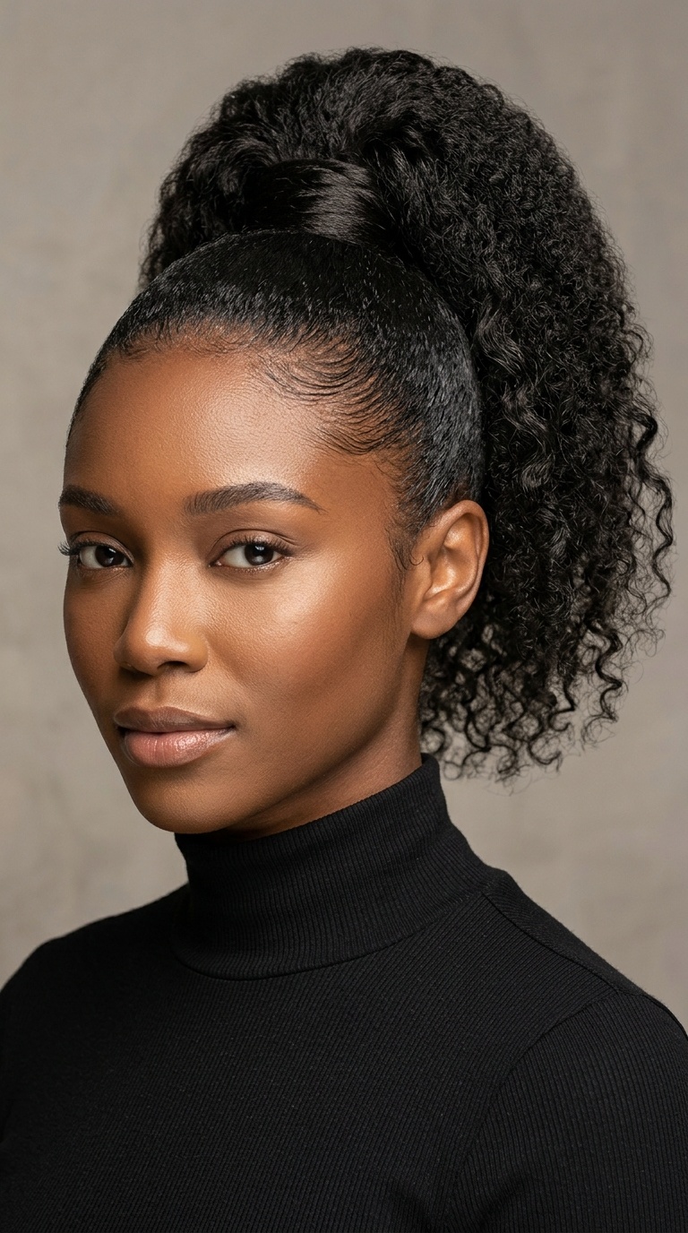 High Ponytail with Wrapped Wefts