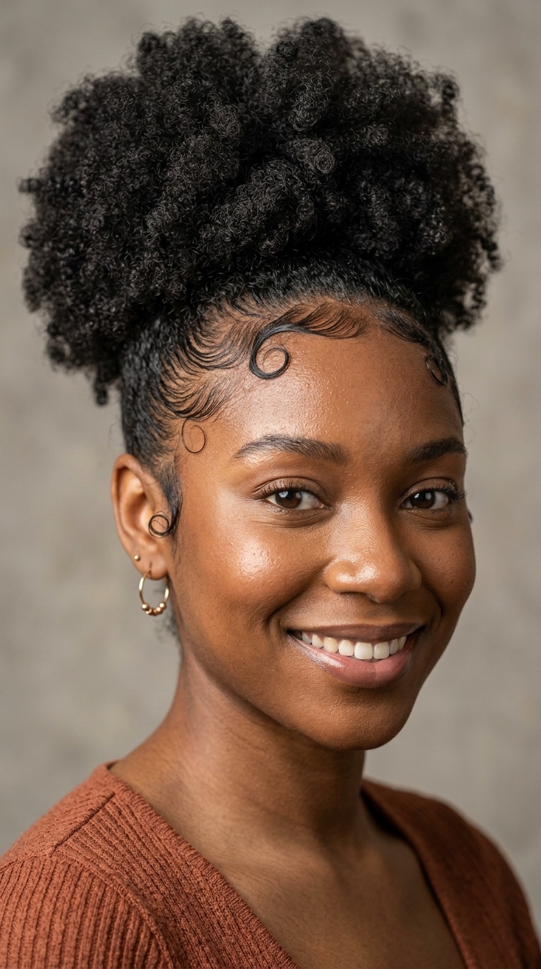 High Puff with Intricate Laid Edges