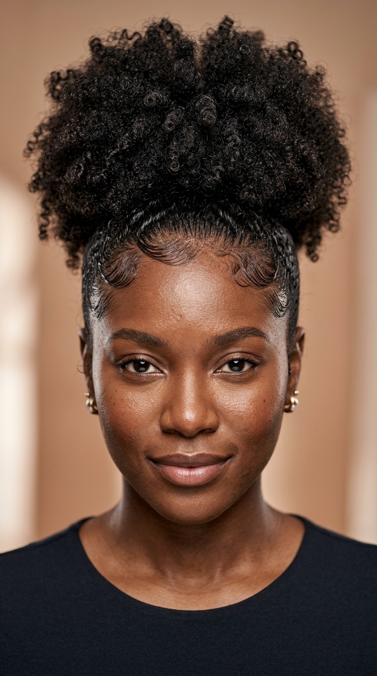 High Puff with Laid Edges