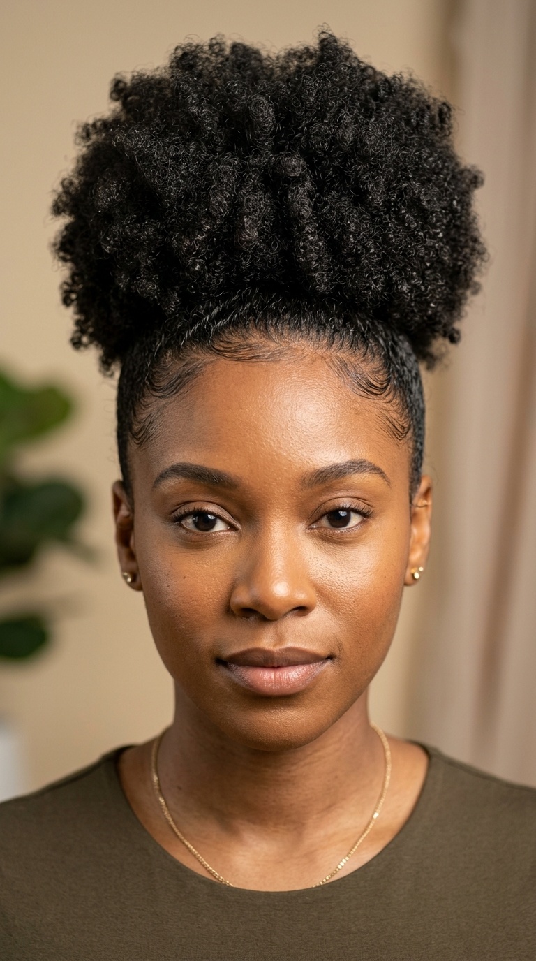 High Puff with Sleek Edges