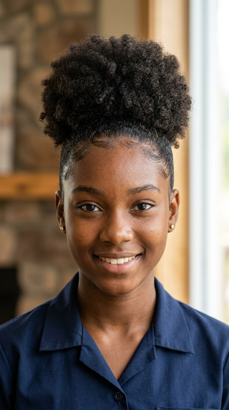 High Puff with Sleek Edges