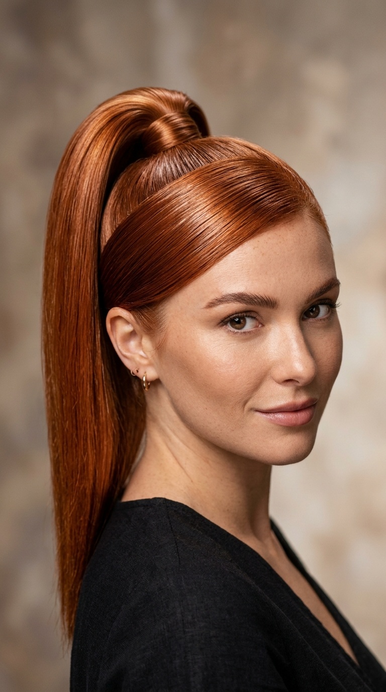 High-Shine Polished Ponytail