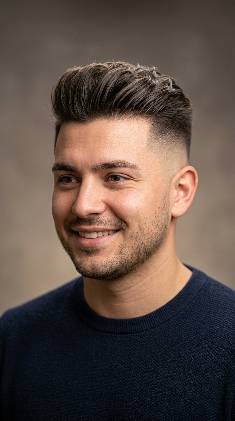 High Skin Fade with Textured Quiff