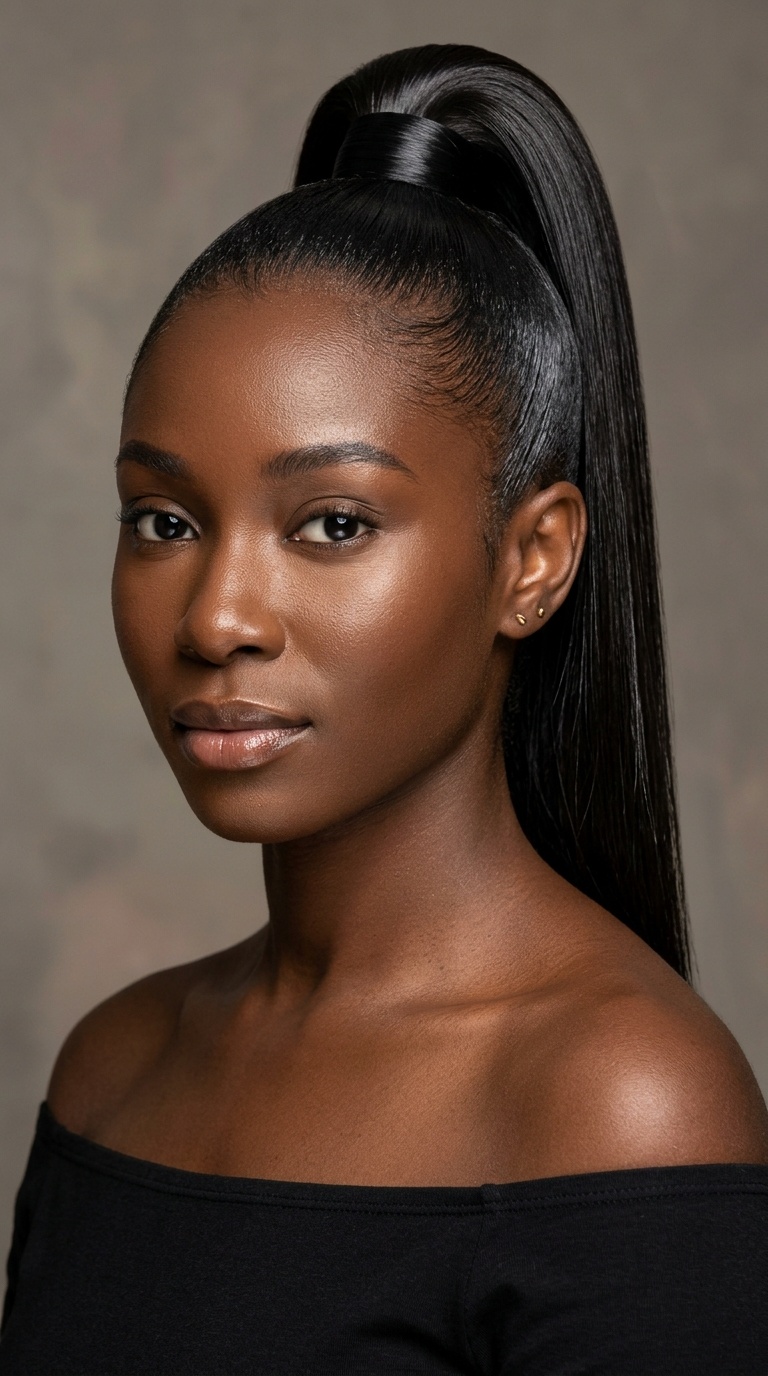 High Sleek Ponytail (Pressed)