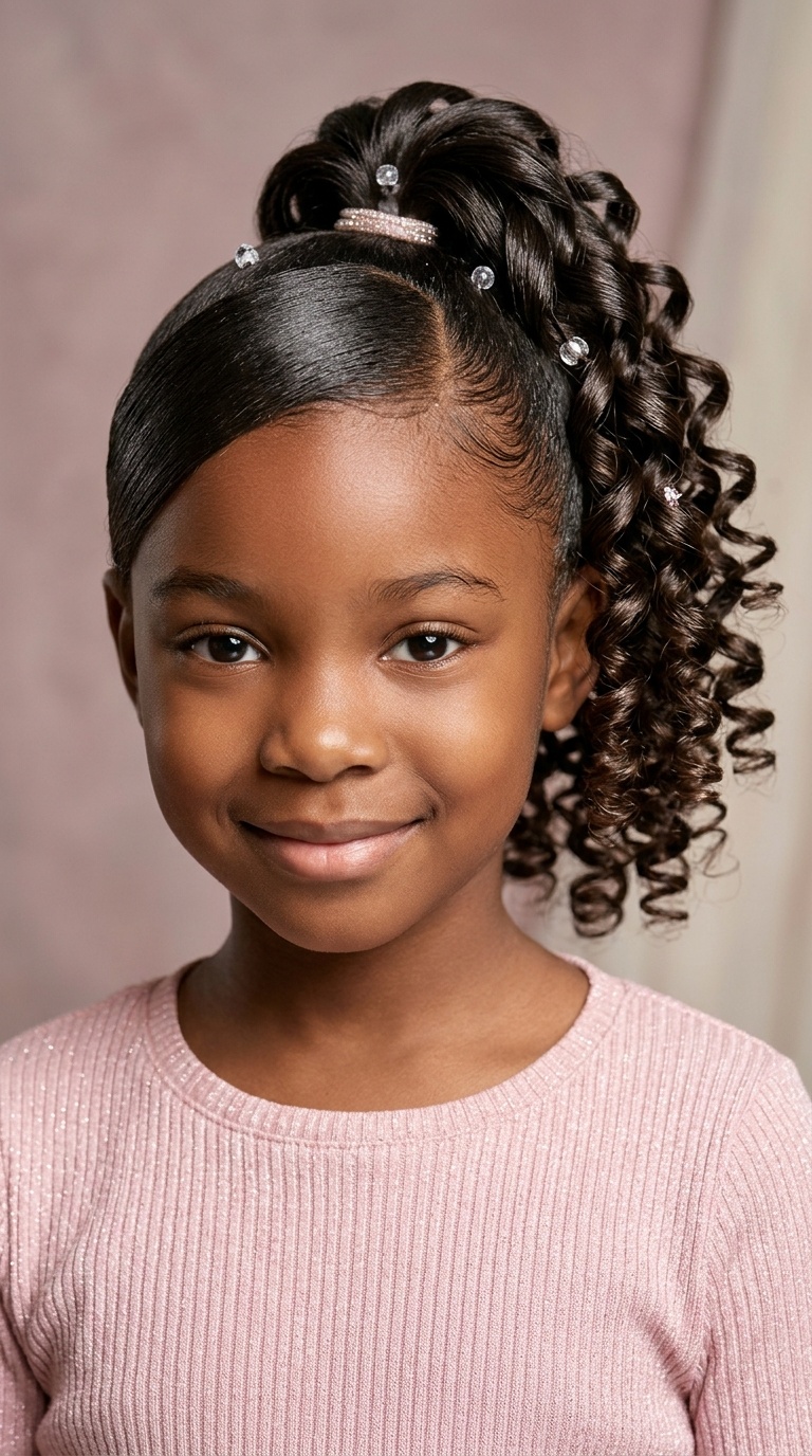 High Swoop with Spiral Curls