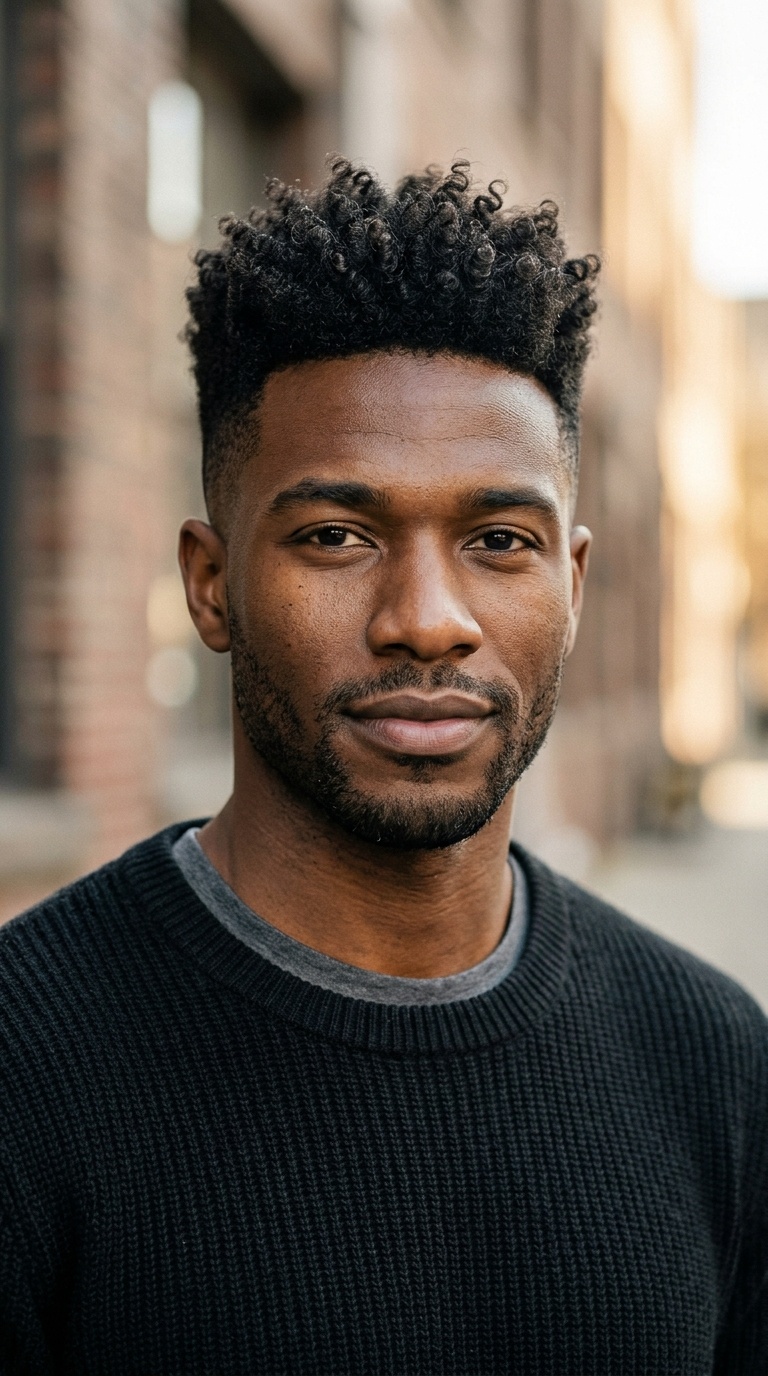 High-Top Fade for Curly Hair