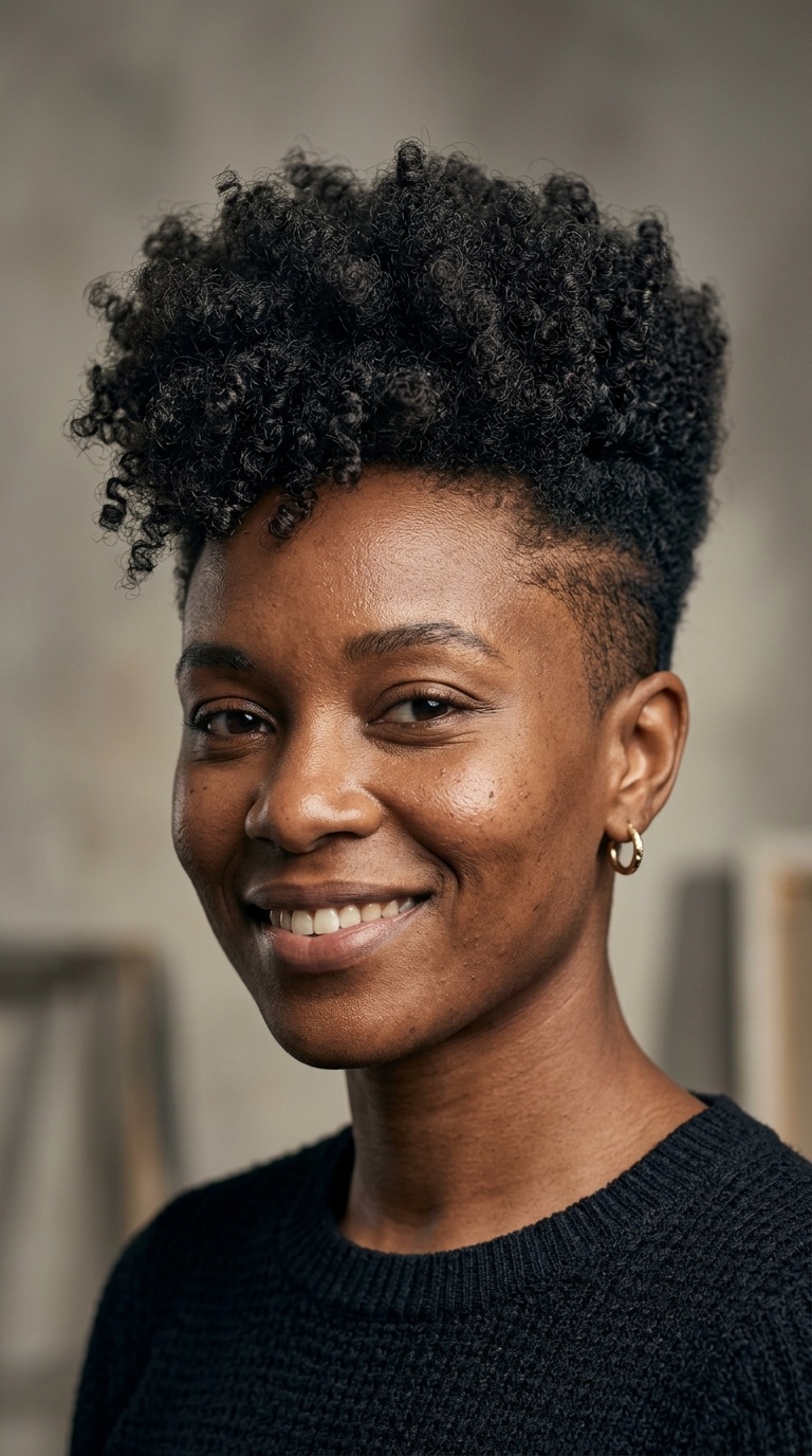 High-Top Fade with Curly Texture