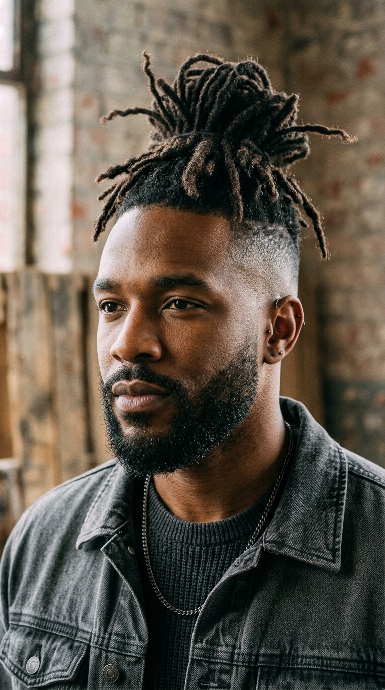 High Top Locs with Skin Fade