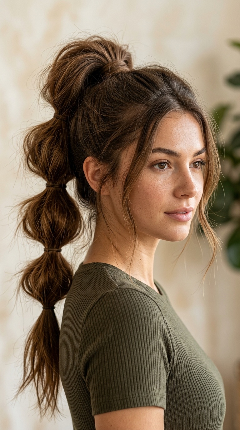 High-Volume Bubble Ponytail