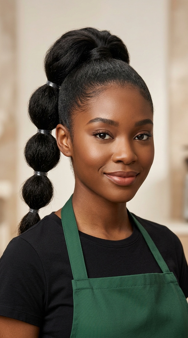 High Volume Bubble Ponytail
