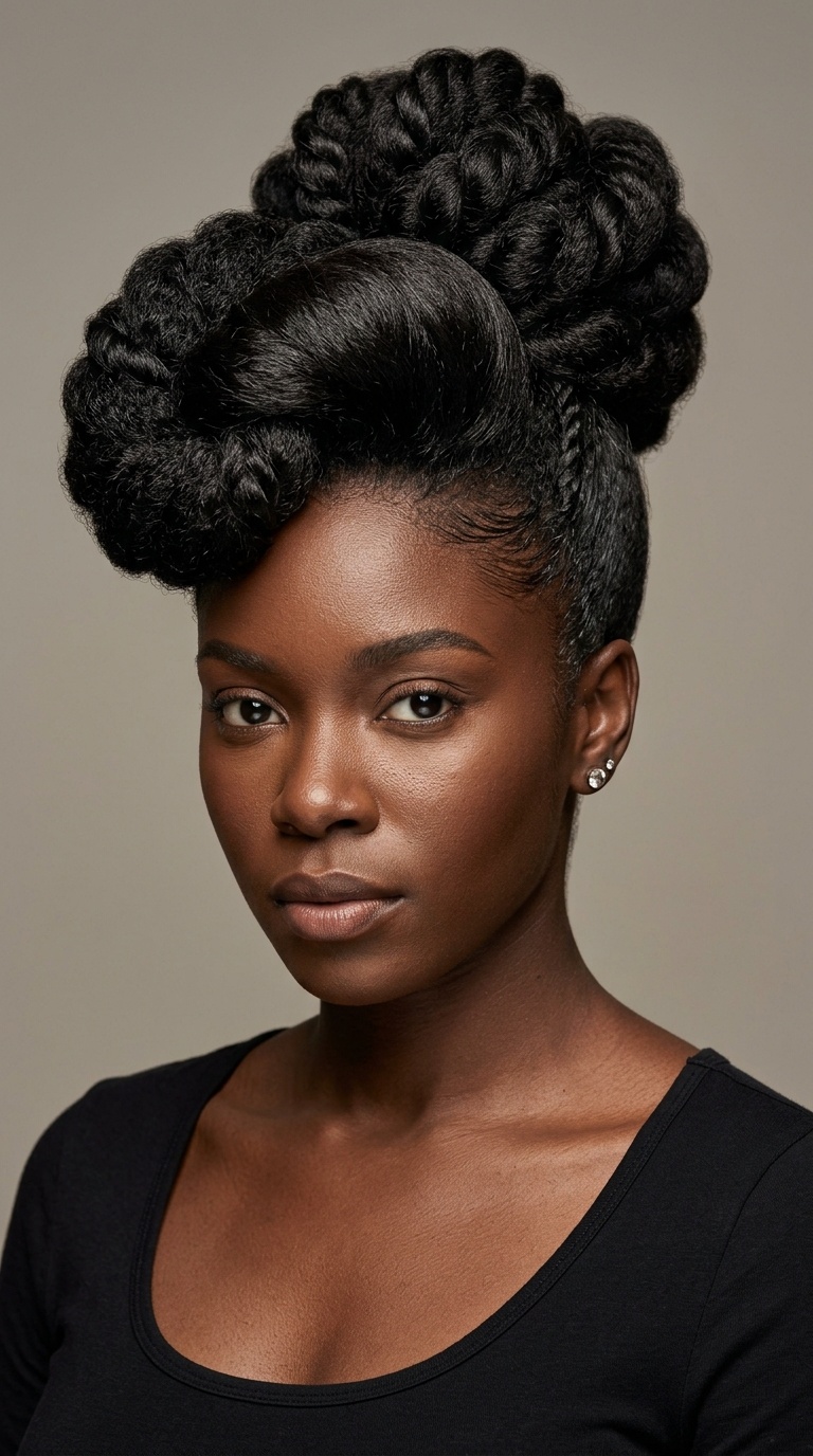High-Volume Pompadour Bun