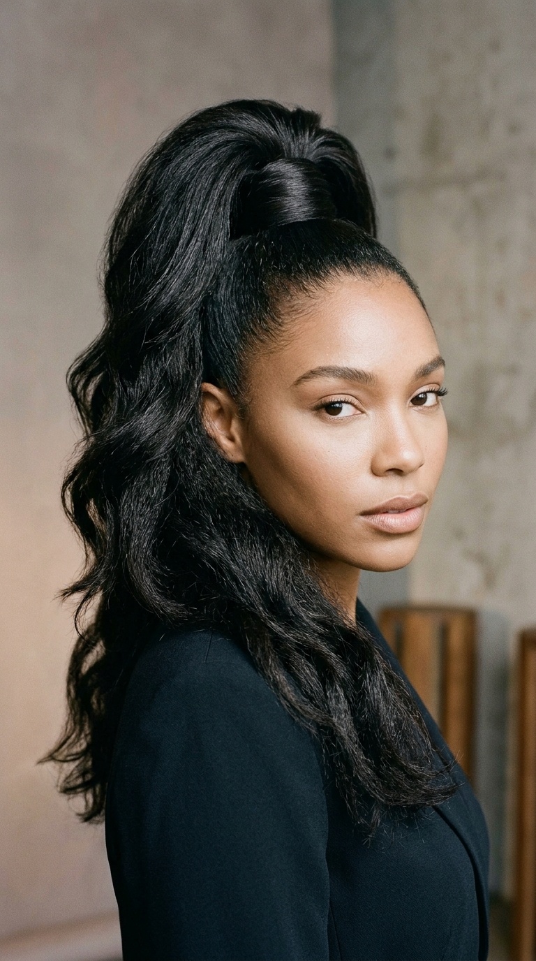 High Volume Ponytail with Base Wrap