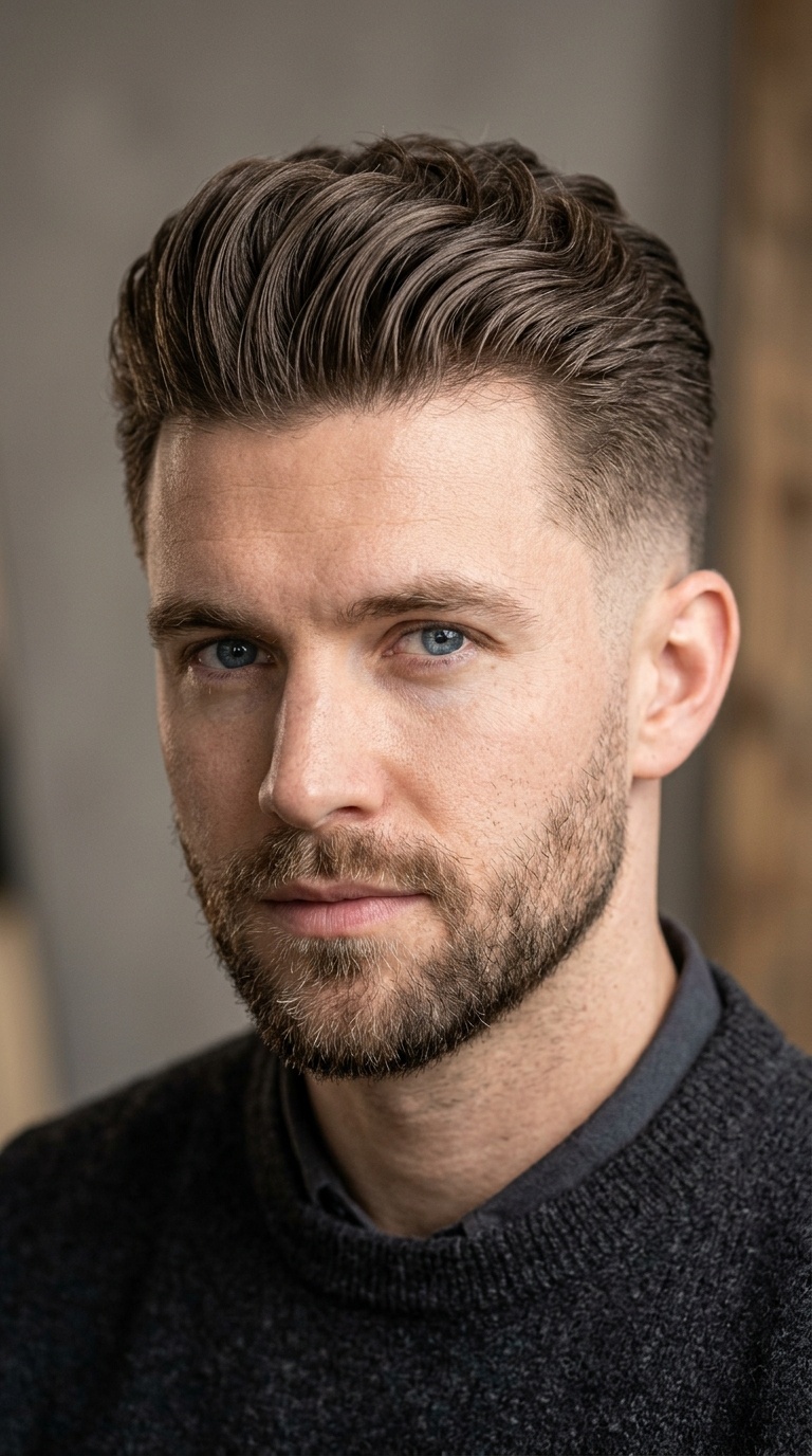 High-Volume Slick Back with Drop Fade