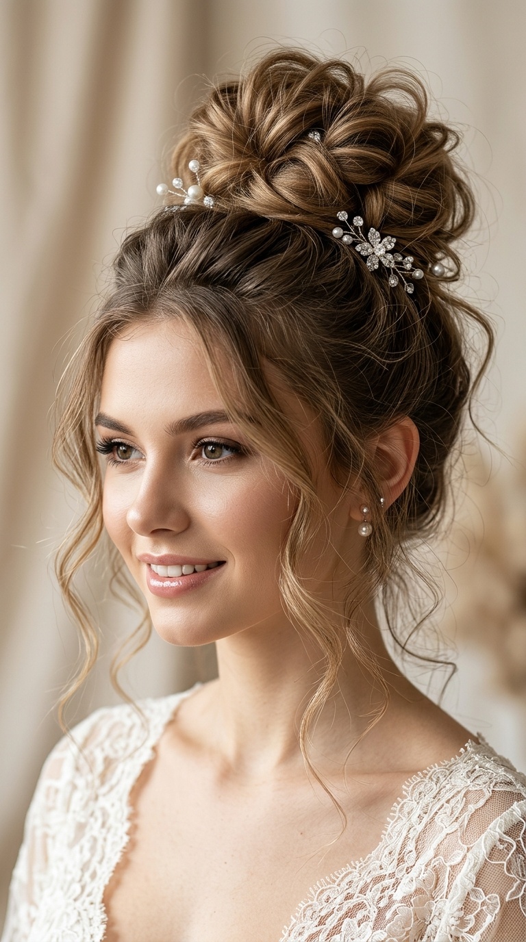 High-Volume Top Knot with Wisps