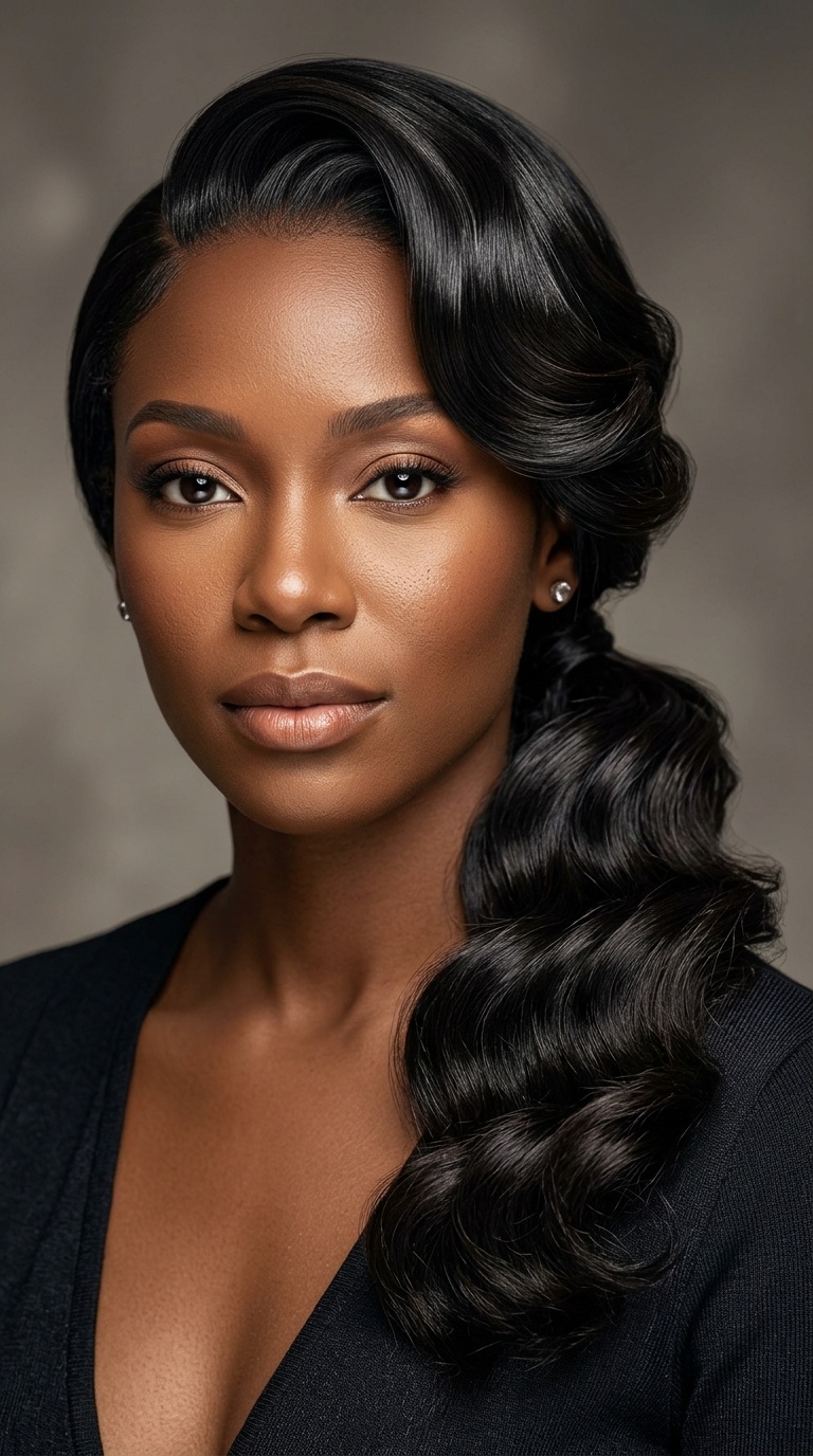 Hollywood Waves Side Ponytail