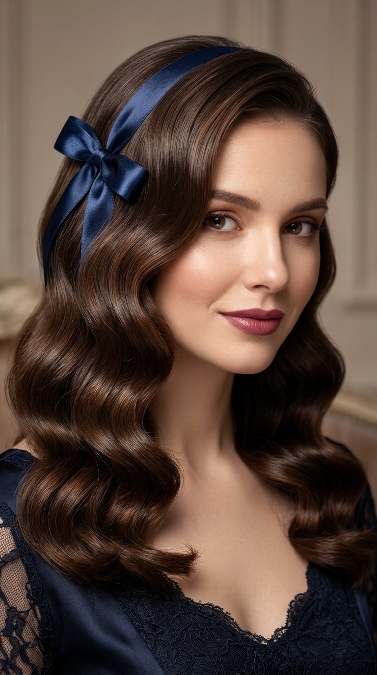 Hollywood Waves with a Satin Ribbon