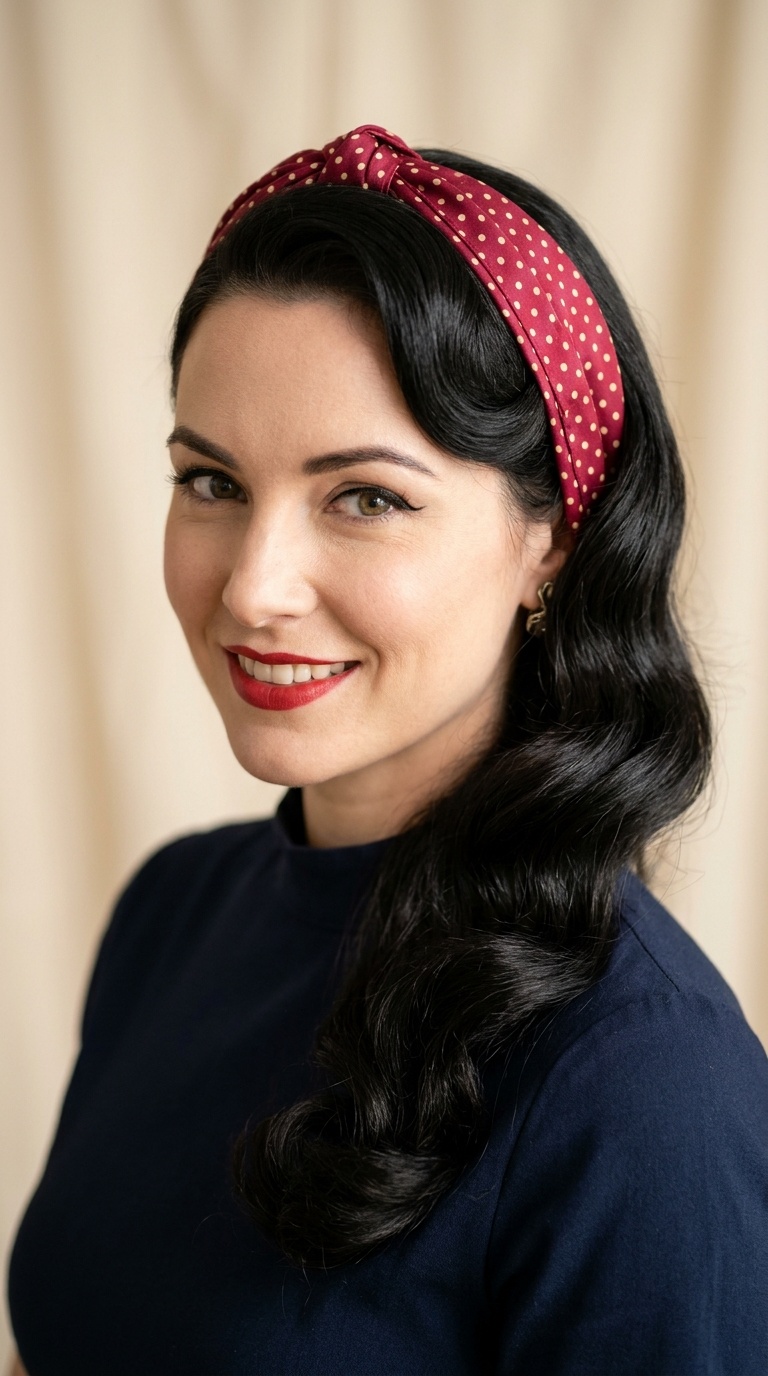 Hollywood Waves with a Scarf Headband