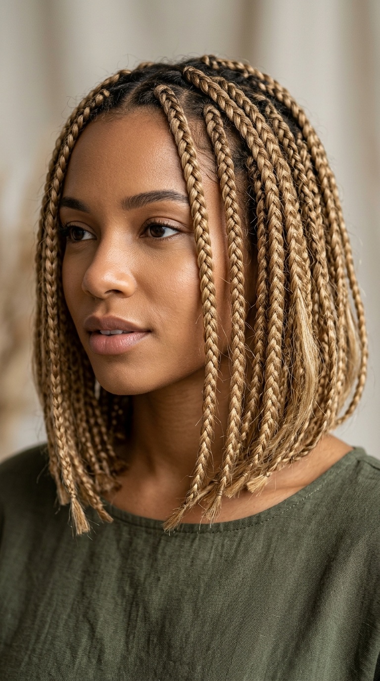 Honey Blonde Highlighted Bob