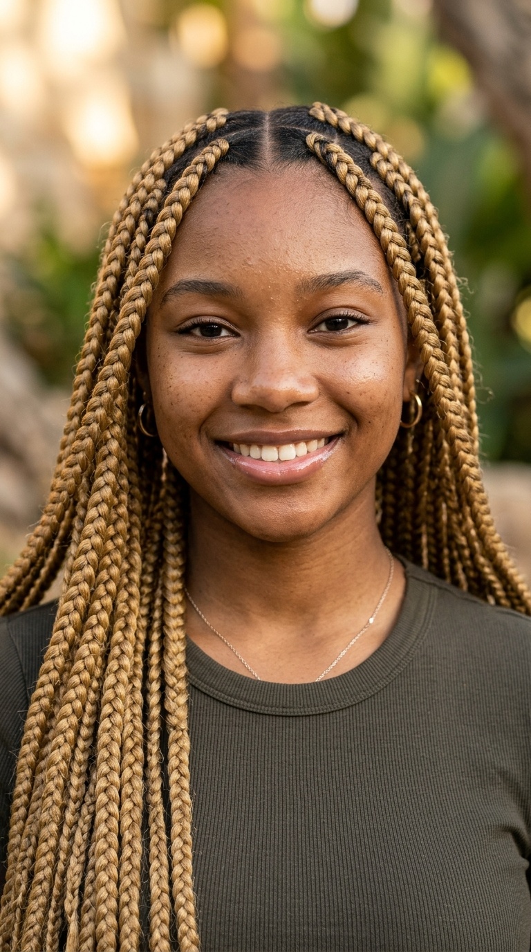 Honey Blonde Jumbo Knotless Braids