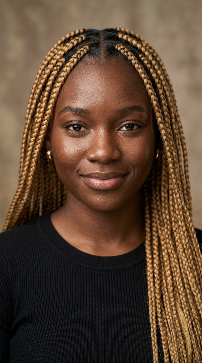 Honey Blonde Knotless Braids