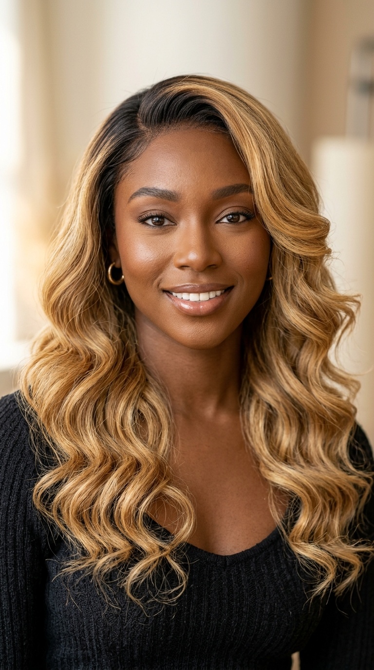 Honey Blonde Ombré Waves