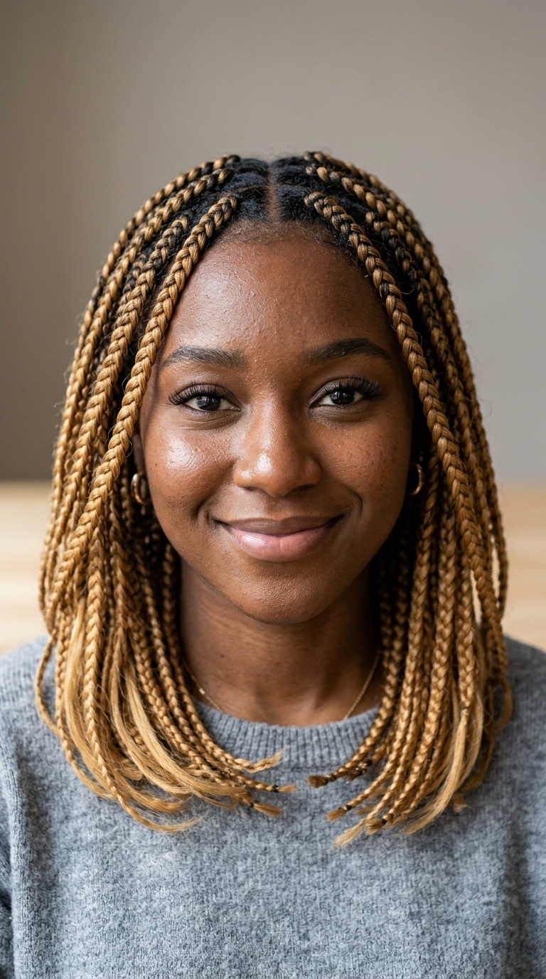 Honey Blonde Ombre Box Braids