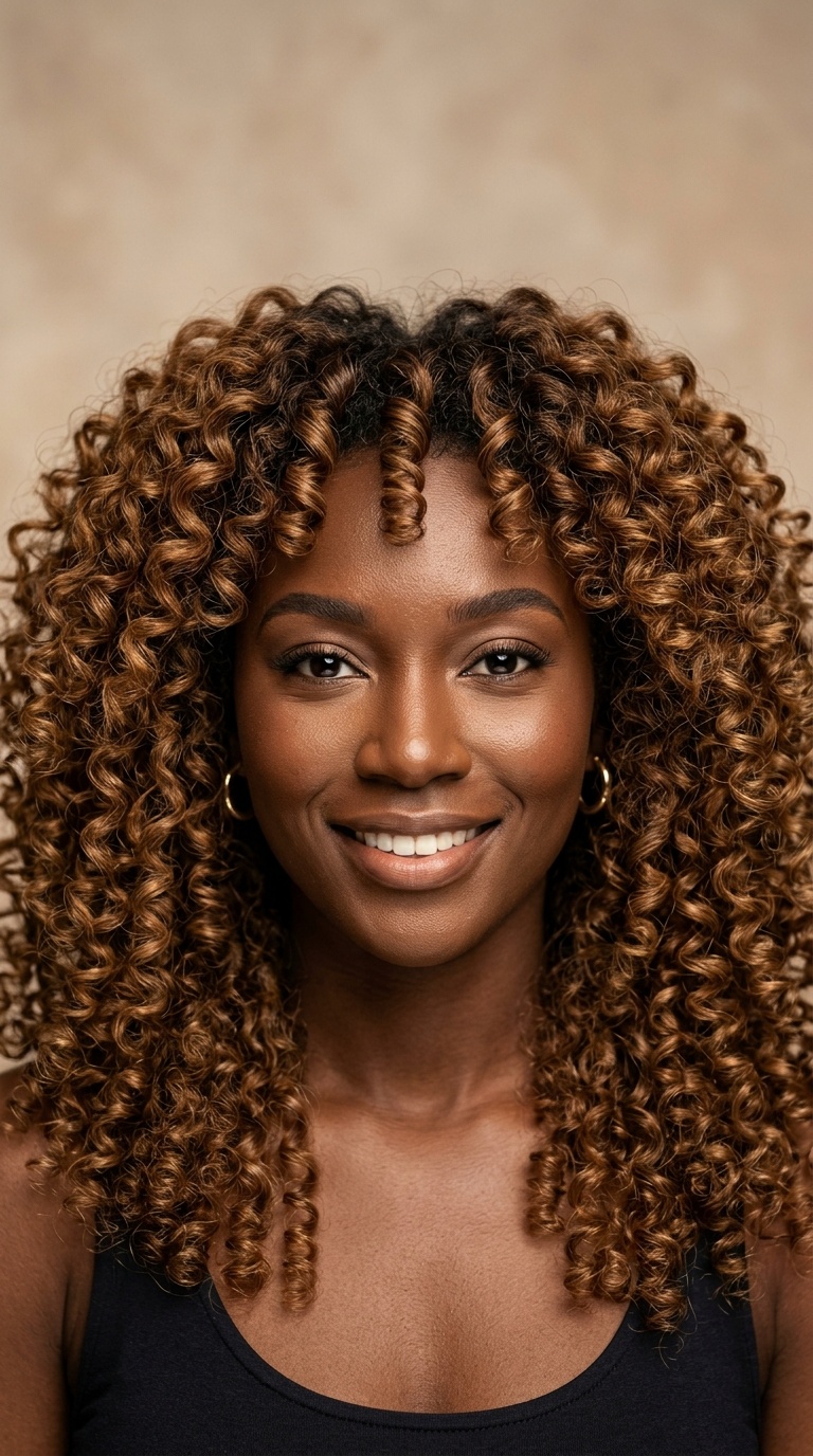 Honey Brown Barrel Curls