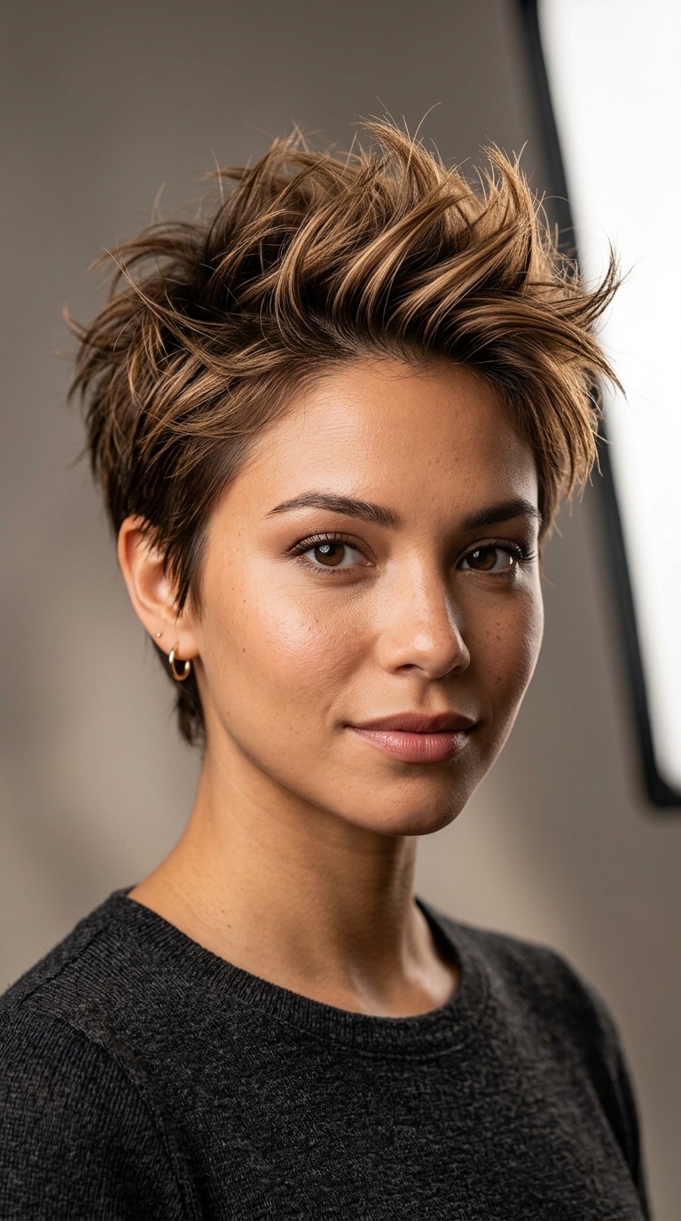 Honey Brown Wispy Spikes