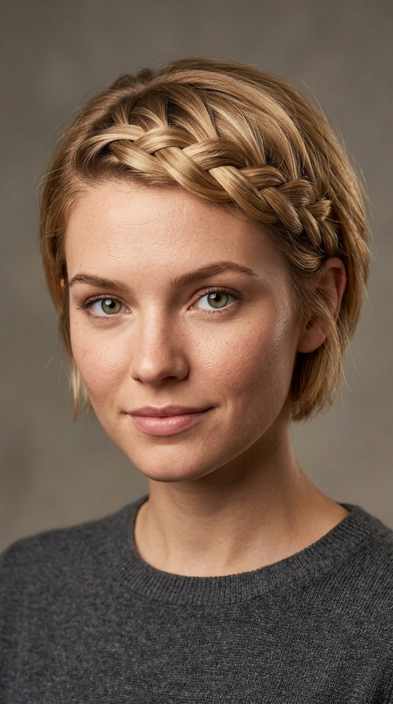 Horizontal Dutch Braid Across the Front